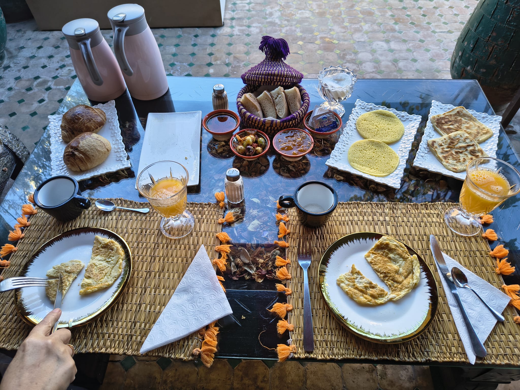 Desayuno en el riad